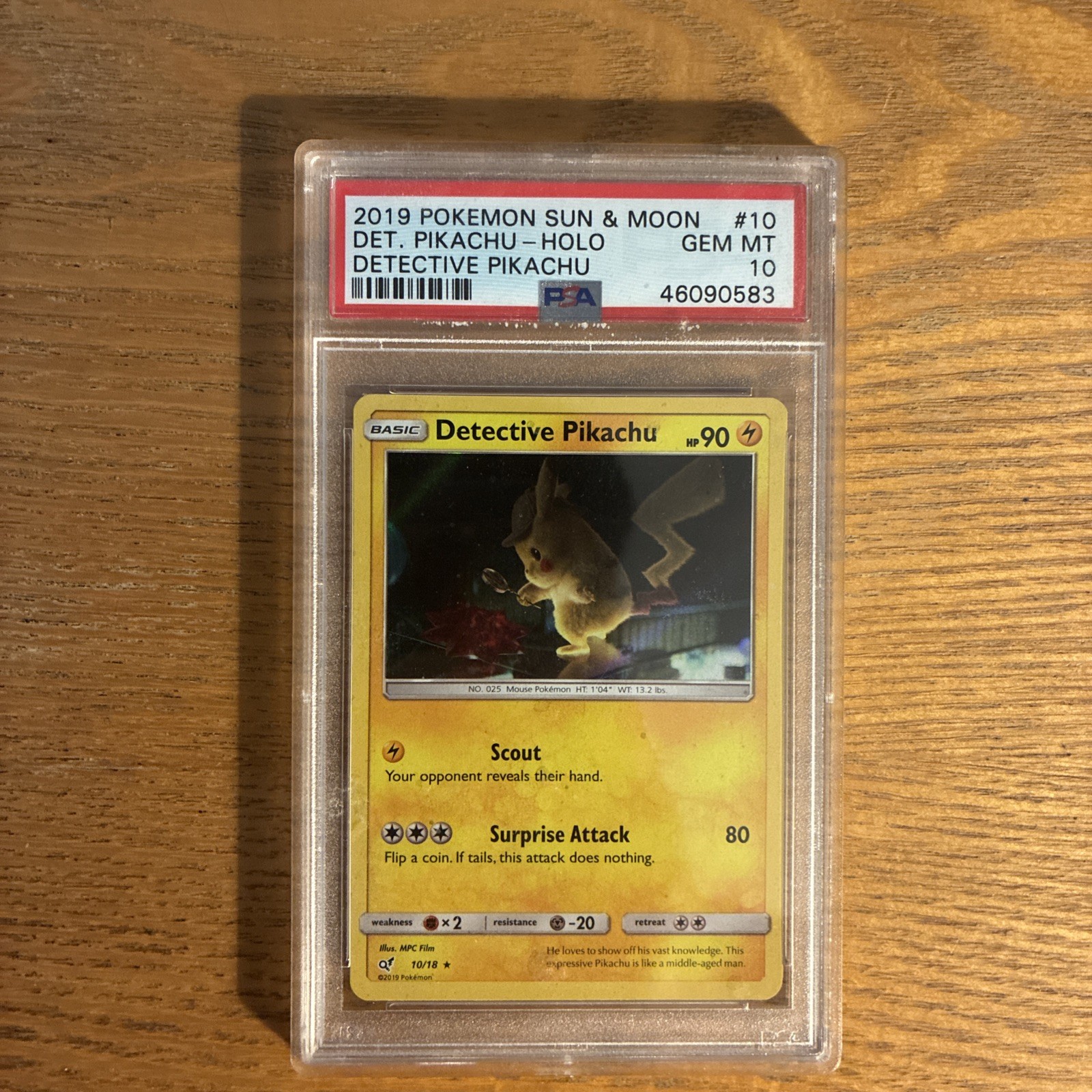2019 POKEMON SUN & MOON DETECTIVE PIKACHU #10 DETECTIVE PIKACHU-HOLO PSA 10 2019 POKEMON SUN & MOON DETECTIVE PIKACHU #10 DETECTIVE PIKACHU-HOLO PSA 10