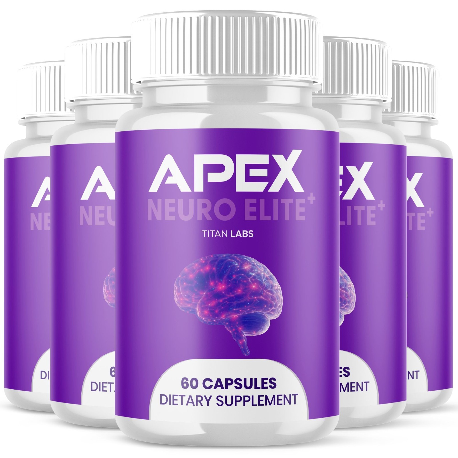 (5 Pack) Apex Neuro Elite Nootropic Nerve Support Supplement ApexNeuro 300 Caps