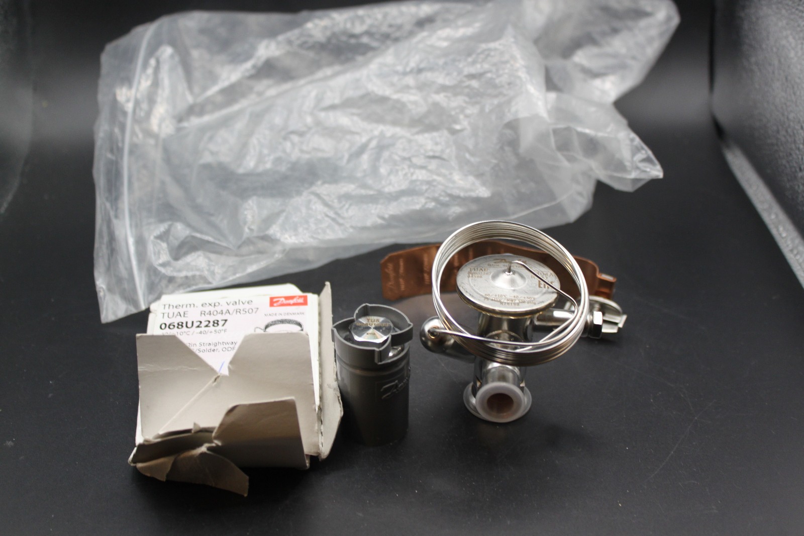 Danfoss 068U2287 TUAE R404A R507 TXV 3/8 x 1/2 w/068U1035 #5 Orifice NOS