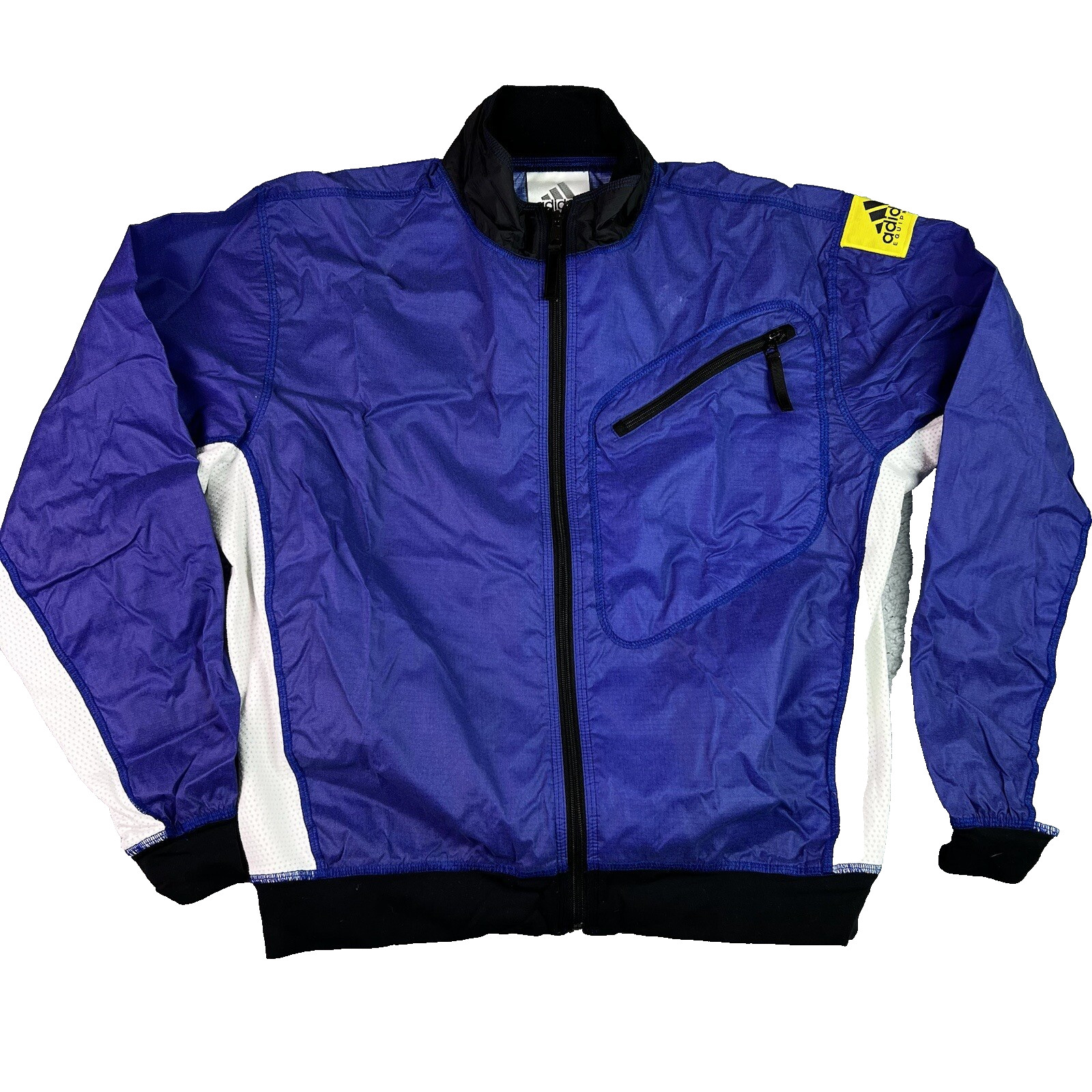 Vintage Adidas Equipment 90s Made in Canada Blue Nylon Track Jacket Size M