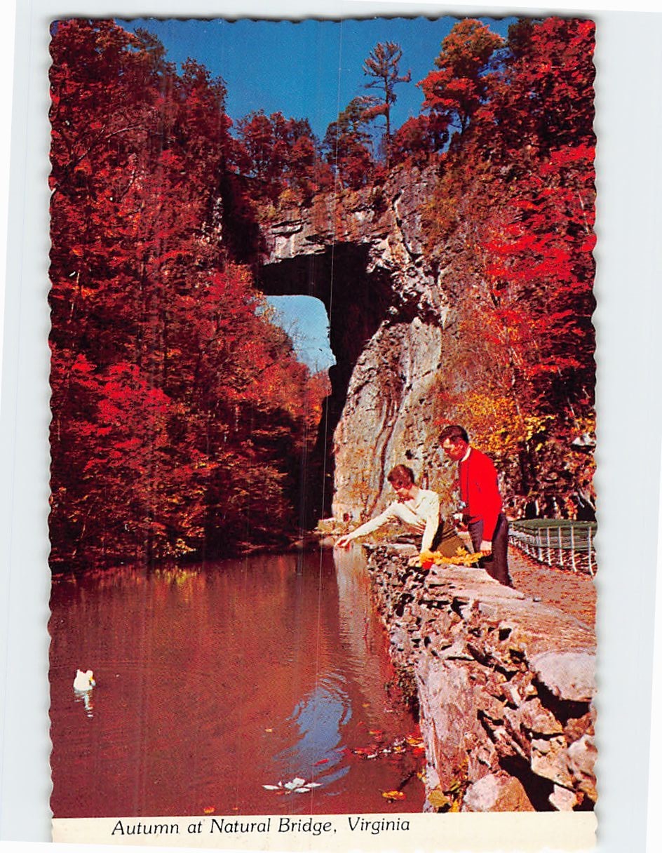 Postcard Autumn at Natural Bridge Virginia USA