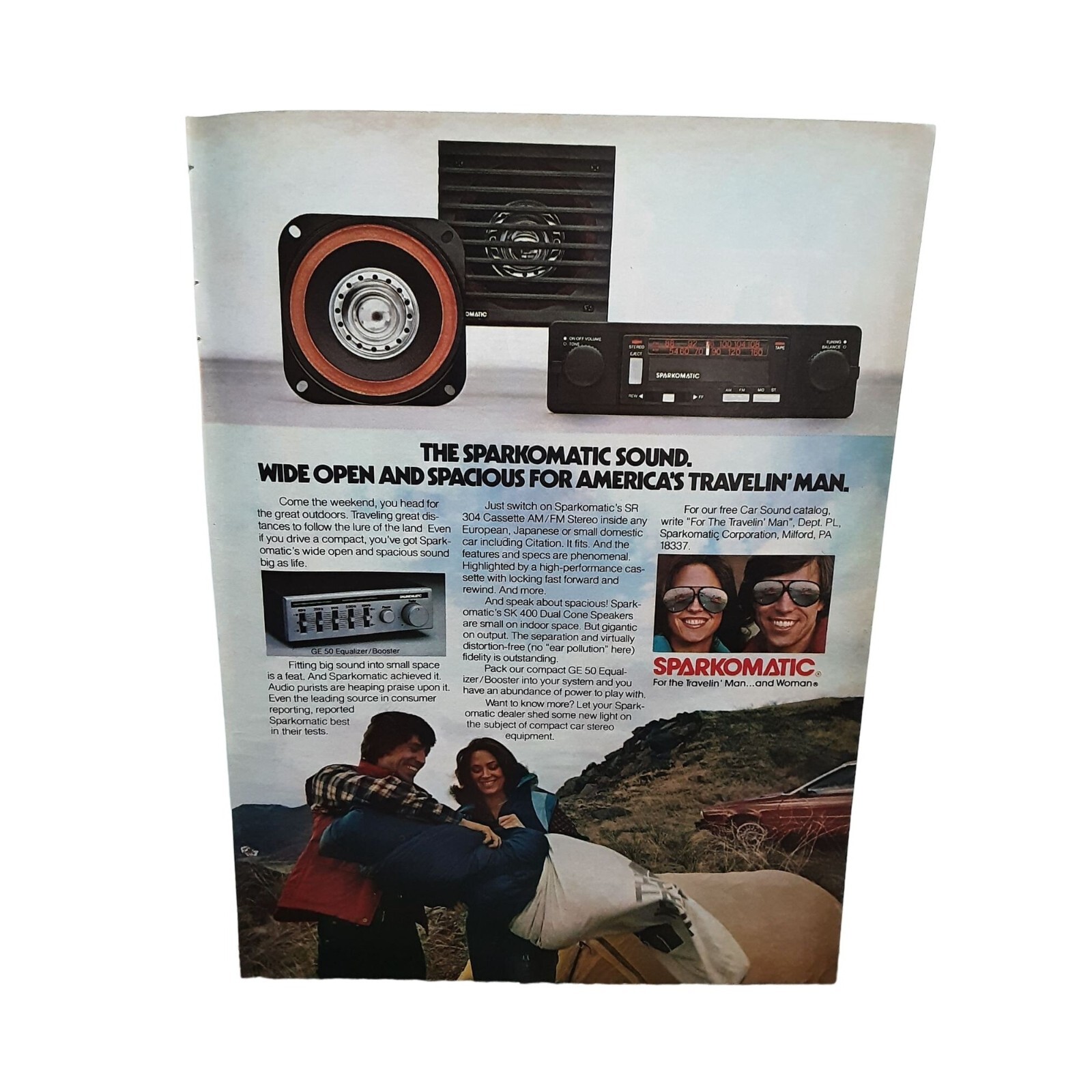 1981 Sparkomatic Car Stereo For The Travelin Man Original Magazine Ad Vintage