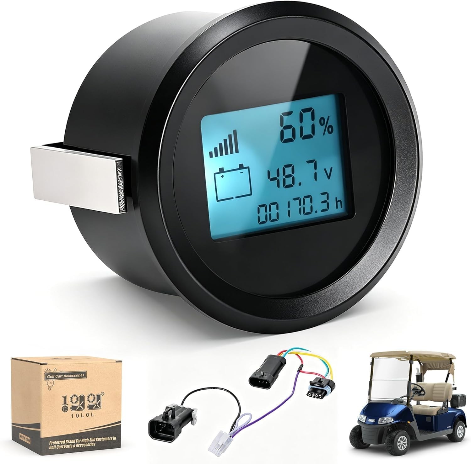 10L0L Golf Cart Battery Meter for EZGO RXV 48V Electric Vehicles 10L0L Golf Cart Battery Meter for EZGO RXV 48V Electric Vehicles