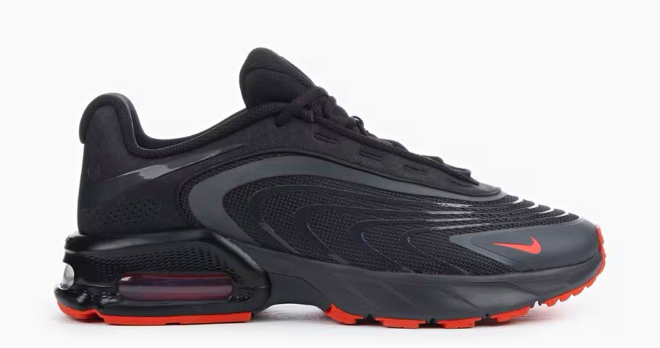 Nike Air Max Fire Men’s Black/Red Low Top Lace-Up Athletic Sneakers Nike Air Max Fire Men’s Black/Red Low Top Lace-Up Athletic Sneakers
