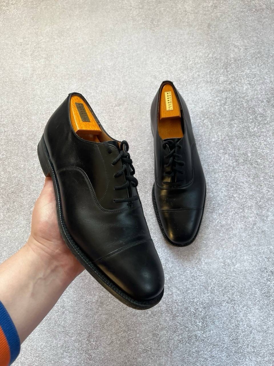 Church’s Custom Grade Men’s Black Leather Cap Toe Oxford Shoes UK 7 F Last 73