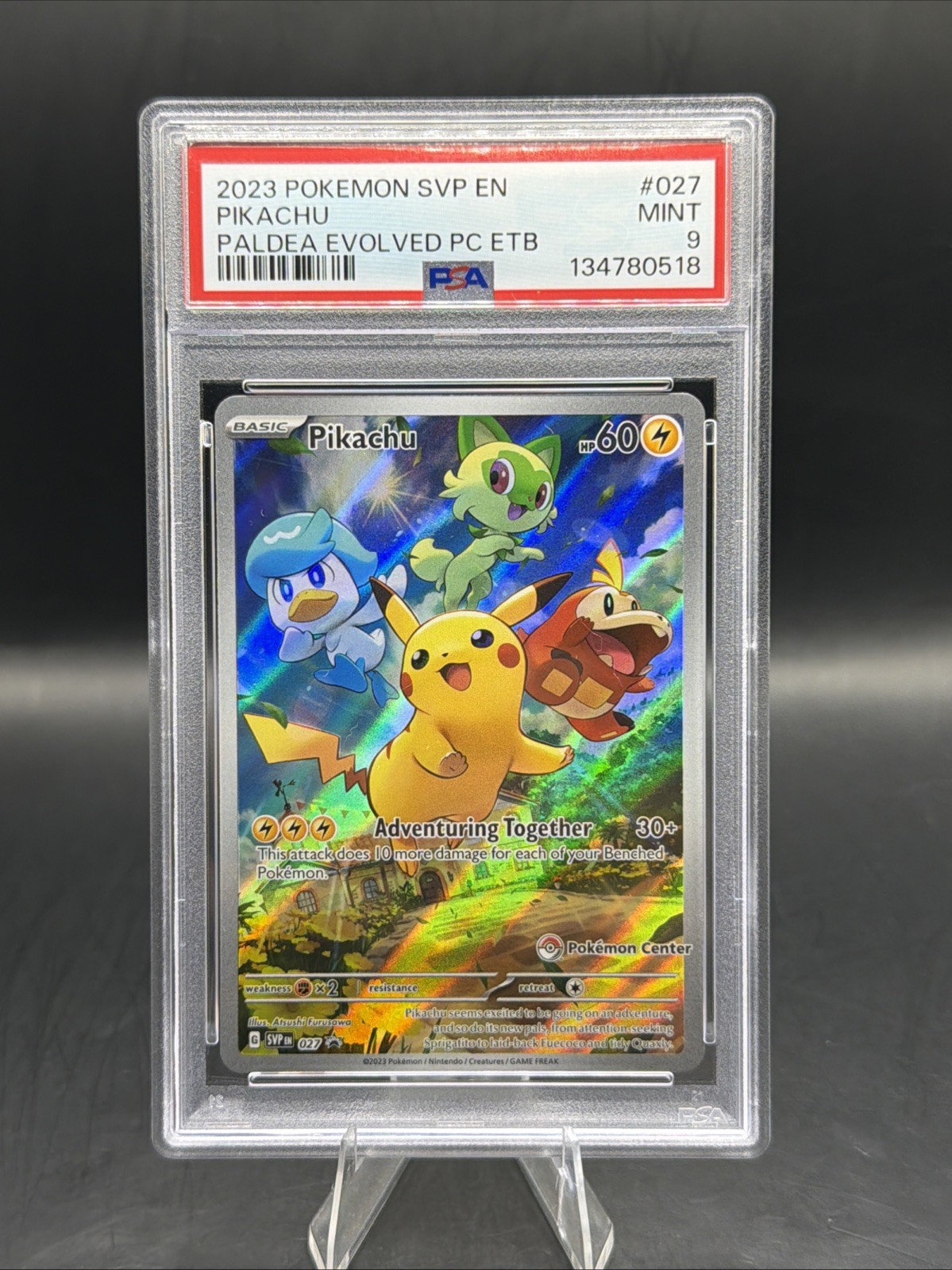 Pokemon 2023 S&V Paldea Evolved Pokemon Center Promo Pikachu #027 PSA 9 Pokemon 2023 S&V Paldea Evolved Pokemon Center Promo Pikachu #027 PSA 9