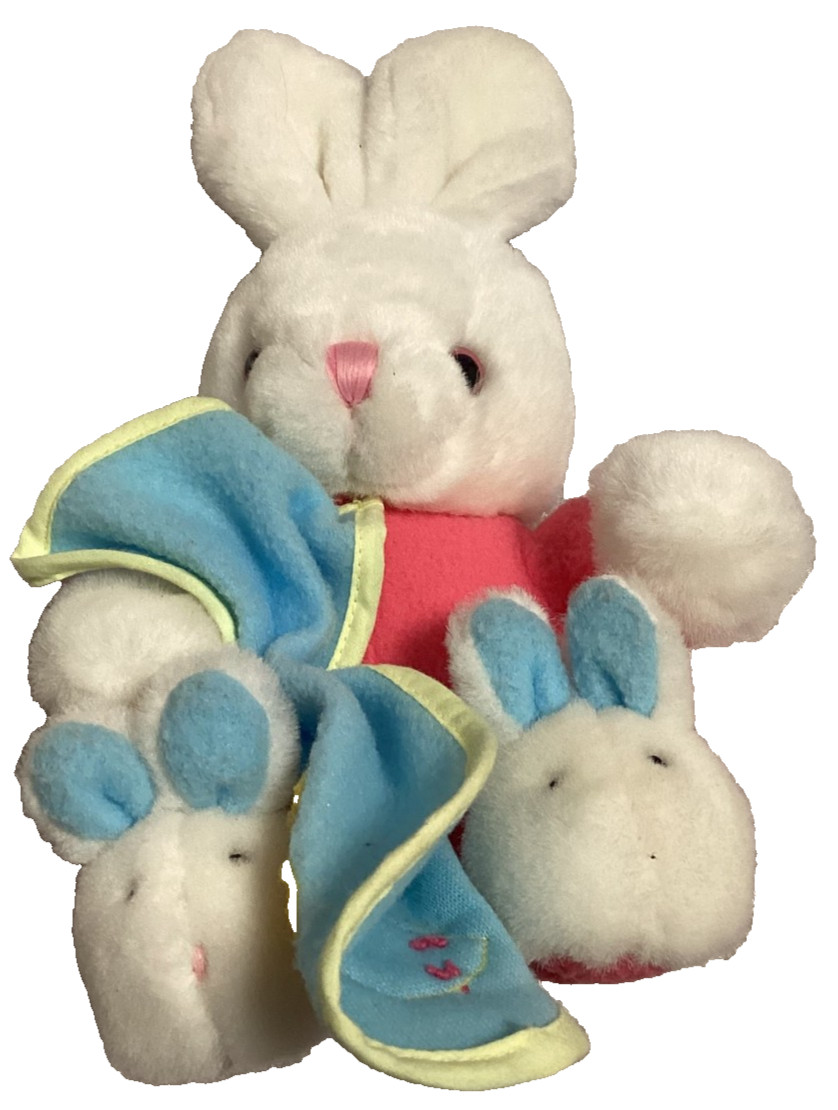 White Bunny Rabbit Stuffed Animal Toy Slippers Pink Pajamas Duck Blanket Easter White Bunny Rabbit Stuffed Animal Toy Slippers Pink Pajamas Duck Blanket Easter