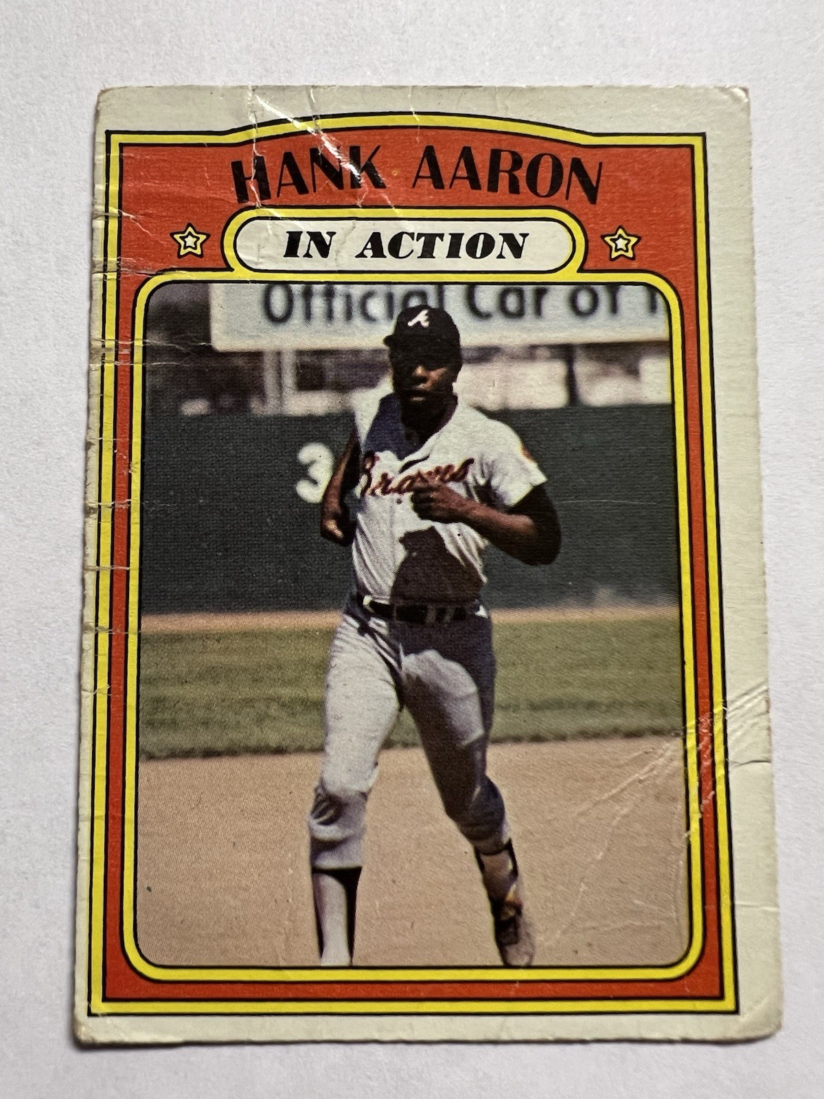 1972 Topps Hank Aaron In Action #300 Atlanta Braves 1972 Topps Hank Aaron In Action #300 Atlanta Braves