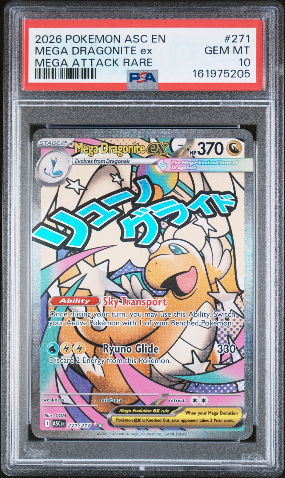 Mega Dragonite ex 271/217 Ascended Heroes Mega Attack Rare #271 GEM MINT PSA 10