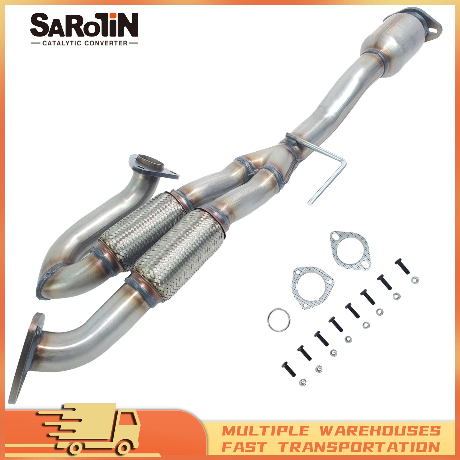 Fits 2009-2014 Nissan Maxima Flex Pipe Catalytic Converter 3.5L 12H43248 gaskets Fits 2009-2014 Nissan Maxima Flex Pipe Catalytic Converter 3.5L 12H43248 gaskets