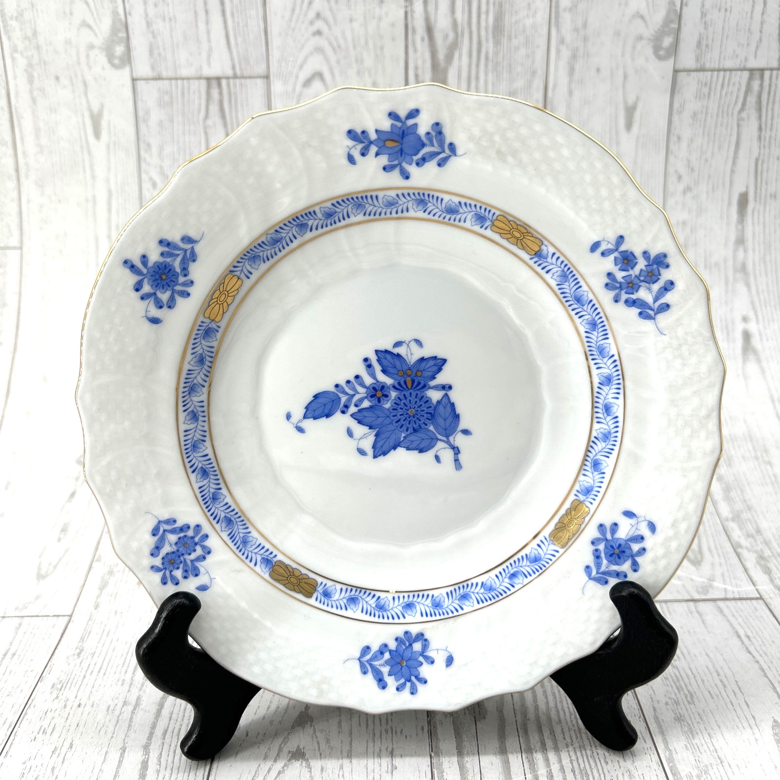 Herend Chinese Bouquet Blue Round 1518 Dessert Plate 7.5 in