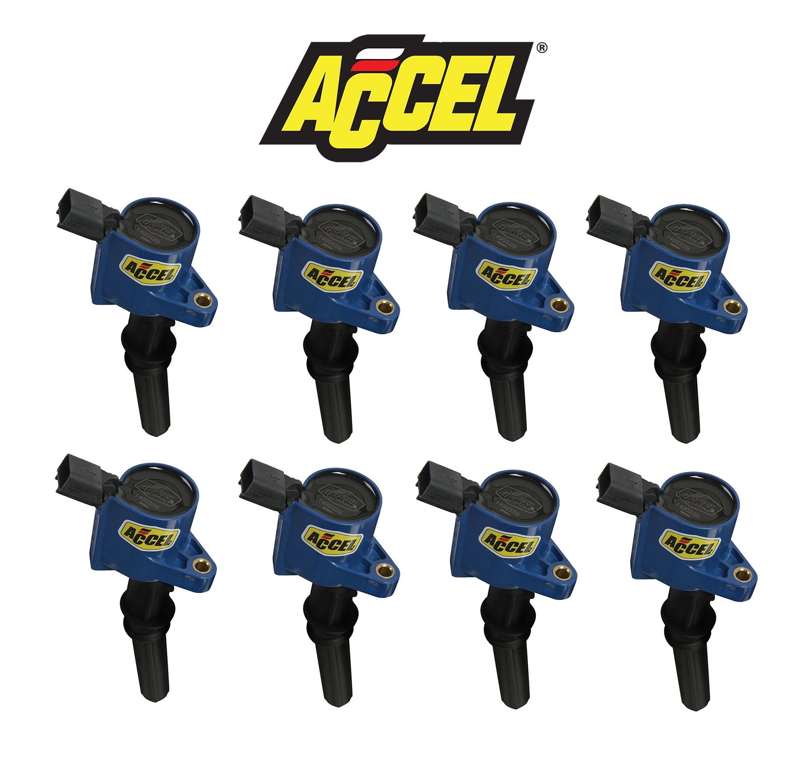 1999-2004 Mustang GT 4.6L Blue Accel SuperCoil Engine Ignition Coils - Set of 8