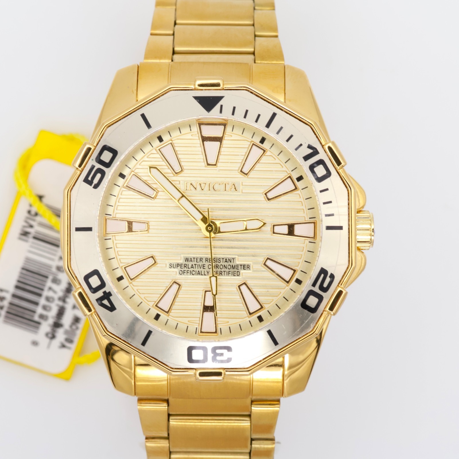 Invicta Diver Meridian Men's 46mm Gold Quartz Watch Gold Dial 69241 Invicta Diver Meridian Men's 46mm Gold Quartz Watch Gold Dial 69241