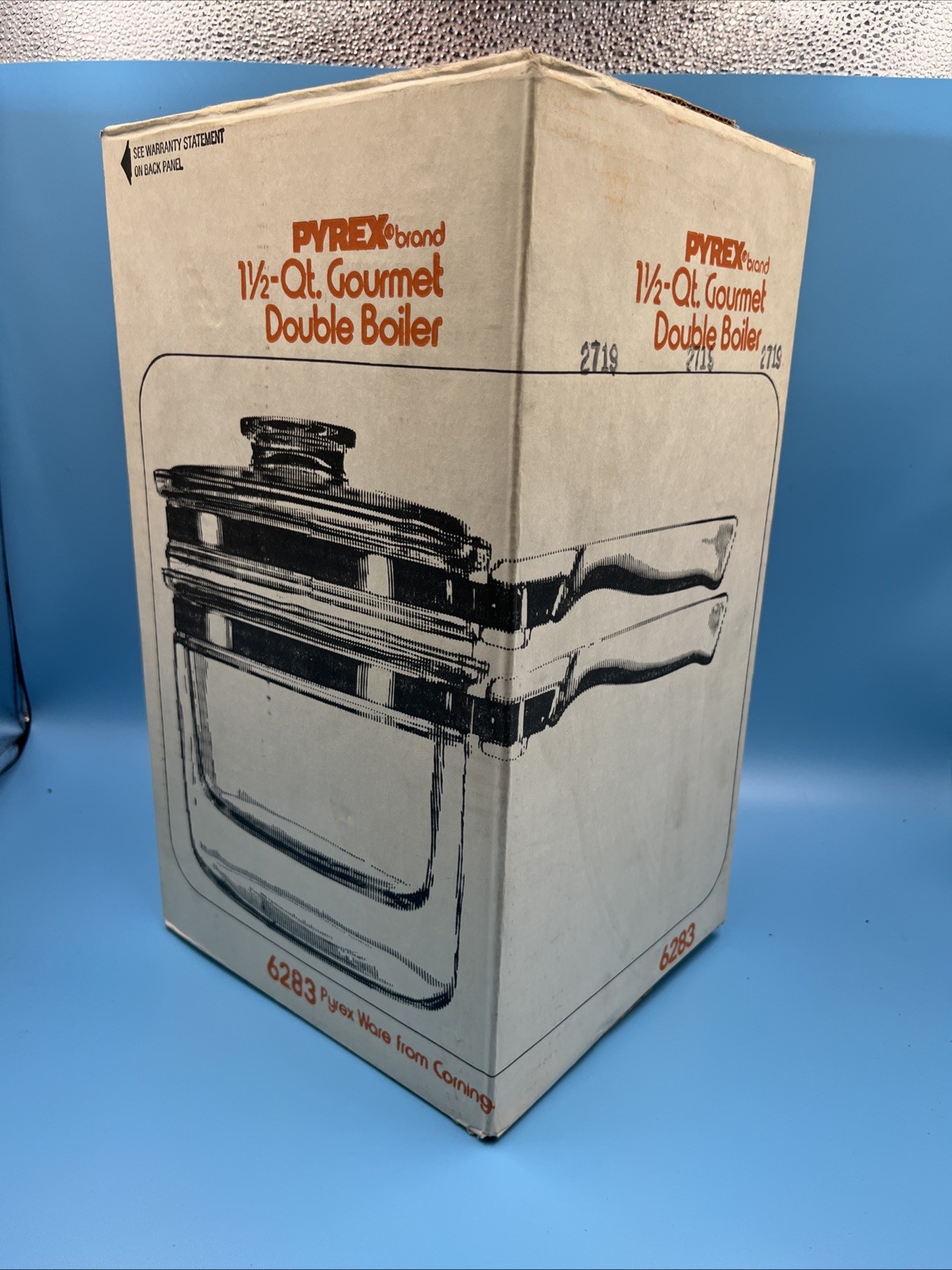 Vintage Pyrex Flameware Glass Double Boiler Saucepan & Lid 6283 1-1/2 Qt Sealed Vintage Pyrex Flameware Glass Double Boiler Saucepan & Lid 6283 1-1/2 Qt Sealed