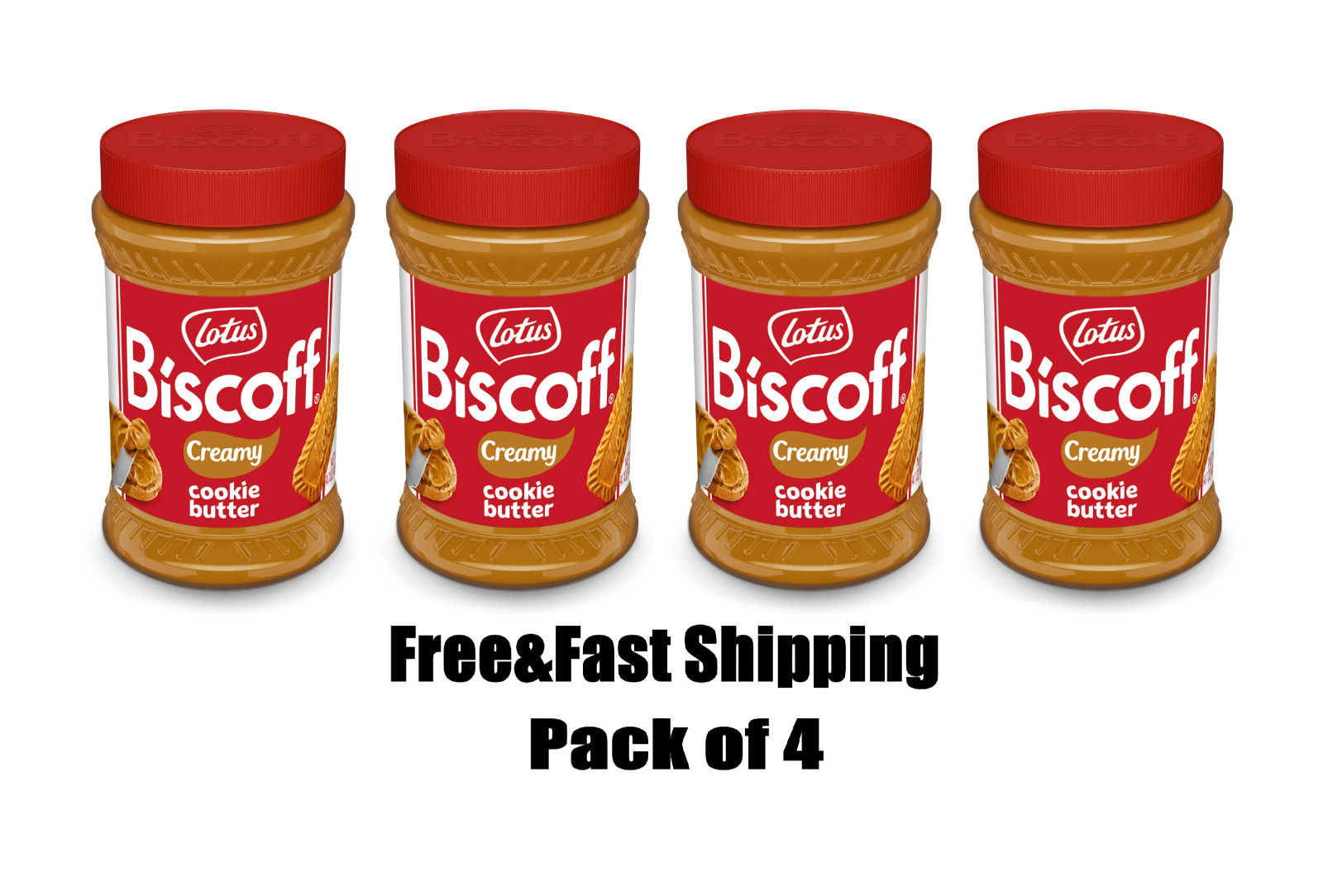 Lotus Biscoff Creamy Cookie Butter, 14.1 oz. (4 Packs) Lotus Biscoff Creamy Cookie Butter, 14.1 oz. (4 Packs)