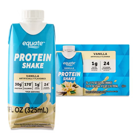 Equate Protein Shake, Vanilla, 11 fl oz, 12 Count Equate Protein Shake, Vanilla, 11 fl oz, 12 Count