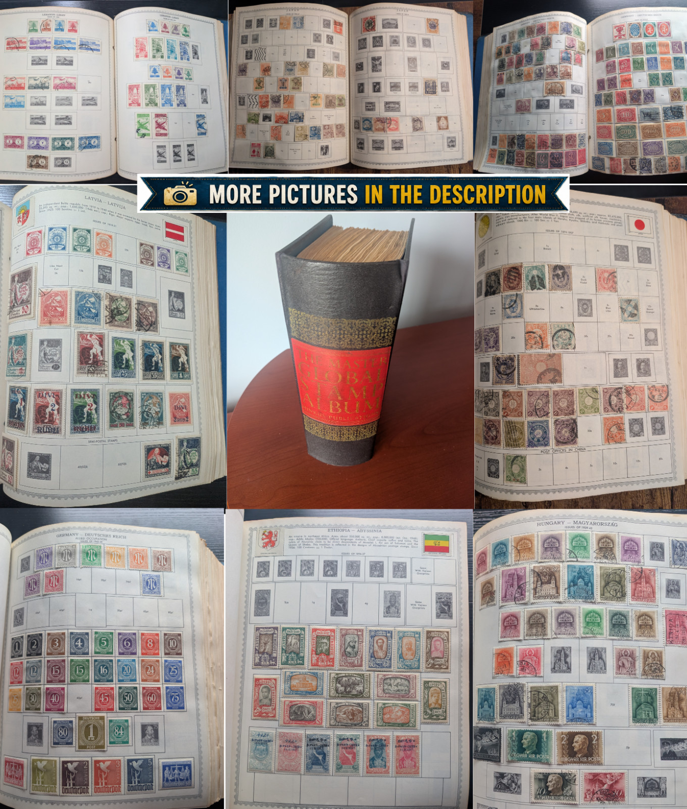 Minkus Worldwide Stamp Album Egypt-Luxembourg 2500+ Stamps Germany Japan