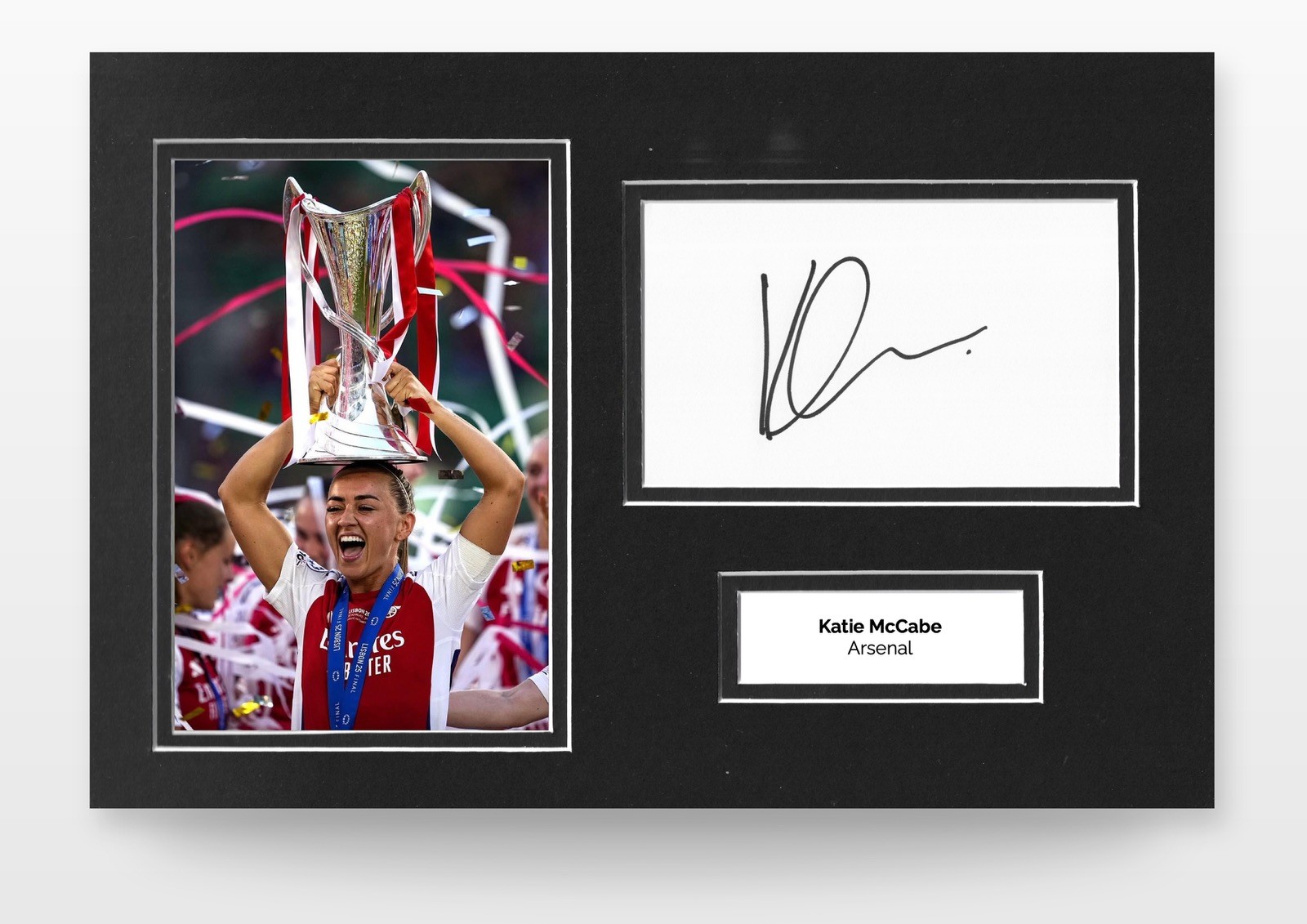 Katie McCabe Hand-Signed 12x8 Photo Display Arsenal Football Memorabilia COA