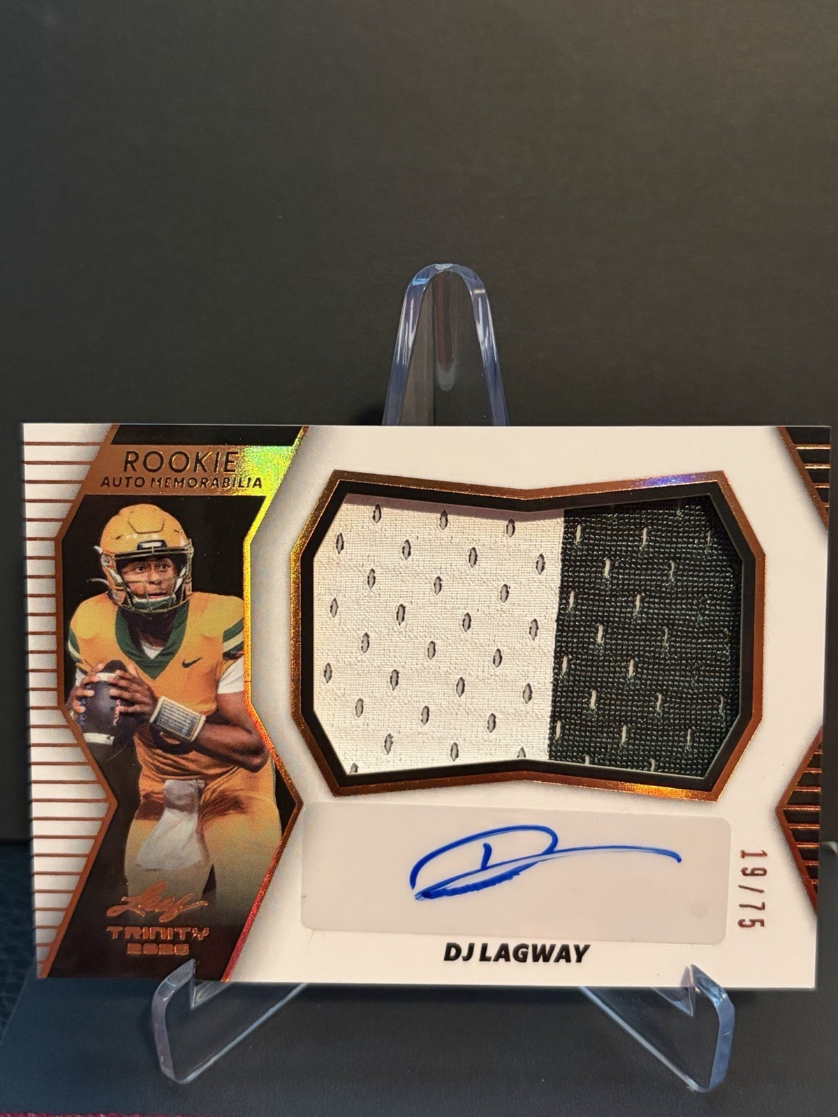 2026 Leaf Trinity Football Dj Lagway Rookie Auto /75 Baylor