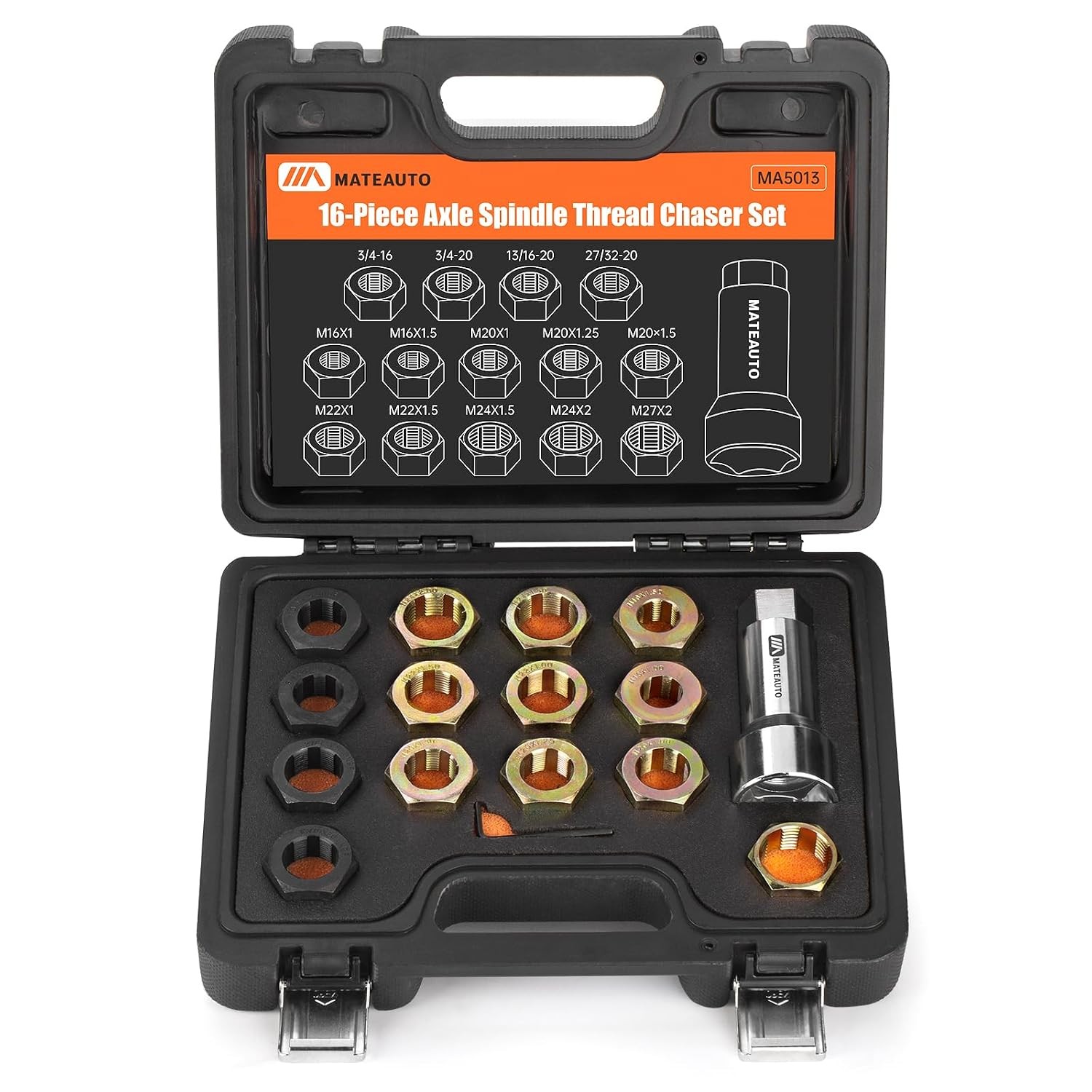 16 Piece Axle Thread Repair Kit Spindle Rethreading Tool Set Essential Axle 16 Piece Axle Thread Repair Kit Spindle Rethreading Tool Set Essential Axle
