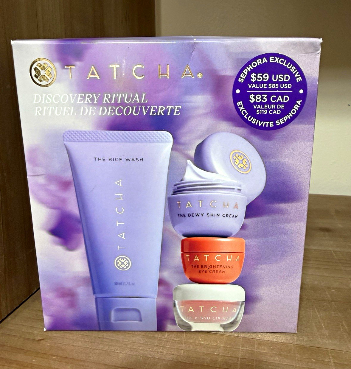 TATCHA Discovery Ritual Skin Care Set Cleanser Moisturizer Eye Cream Lip Balm TATCHA Discovery Ritual Skin Care Set Cleanser Moisturizer Eye Cream Lip Balm