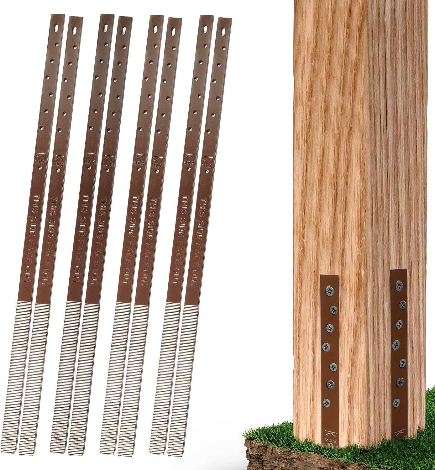 Post Buddy Pack of 8 Easy Fence Post Repair Kit (To Fix 1 Broken Wood Post)...