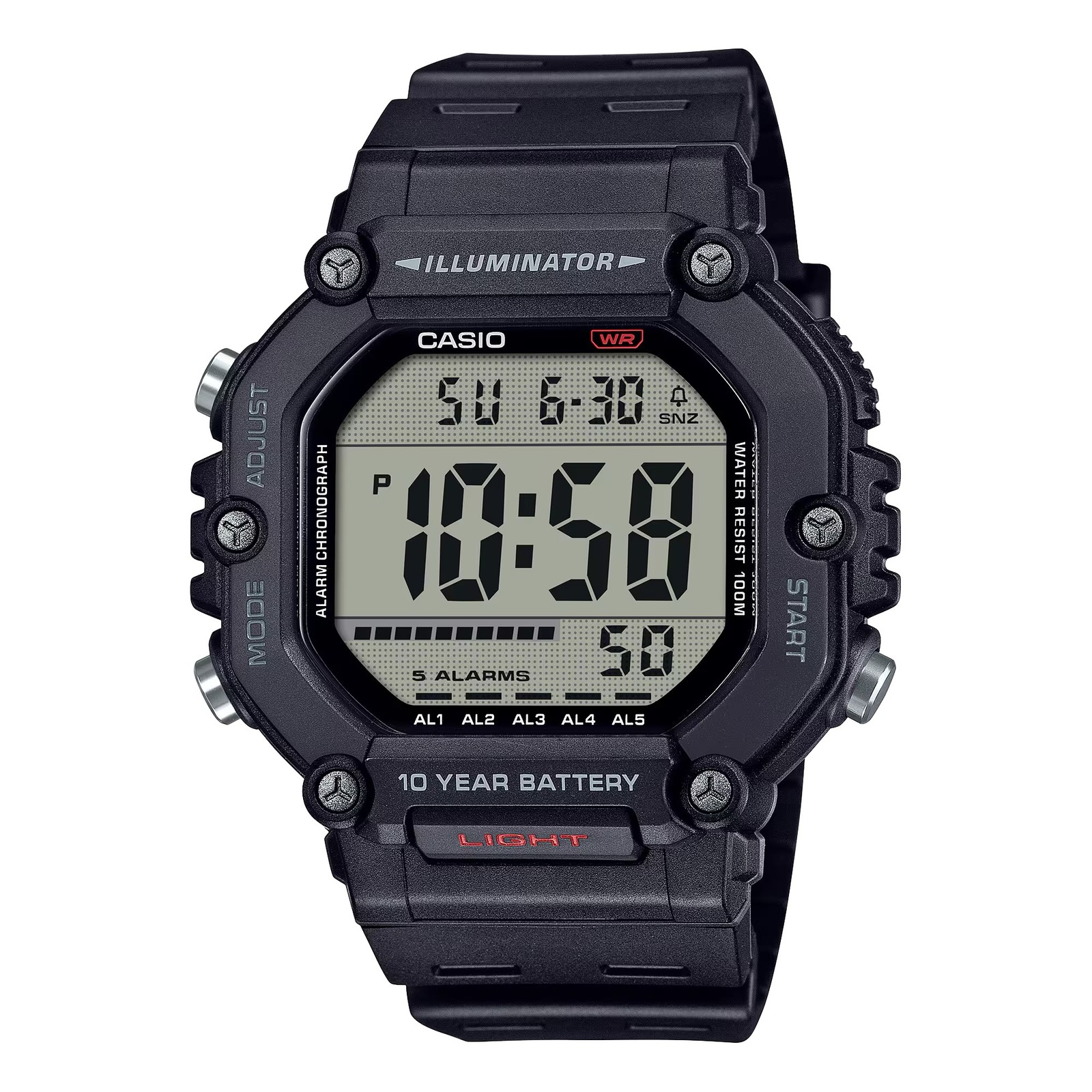 Casio Men’s Black Digital Sport Watch with Grey Dial - AE-1600H-1AVCF