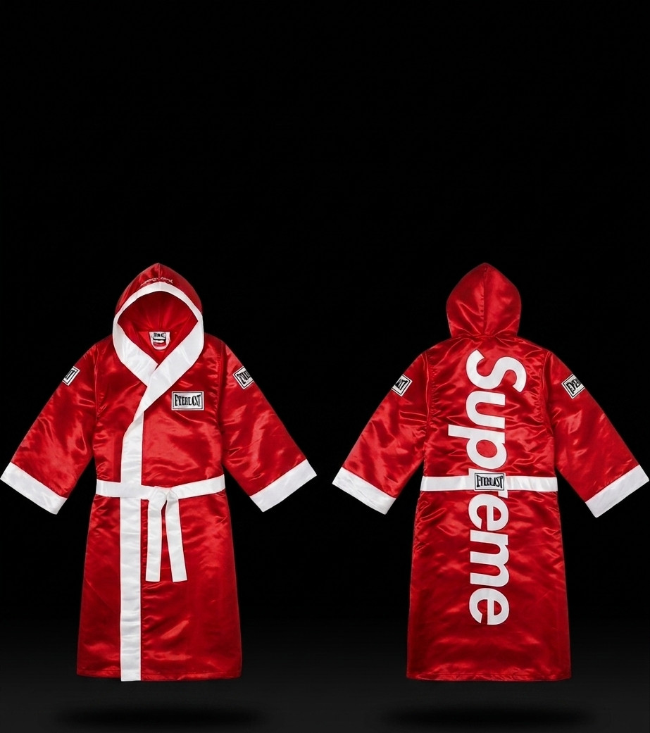 Everlast Boxing Robe Supreme In Red Color Satin Fabric Everlast Boxing Robe Supreme In Red Color Satin Fabric