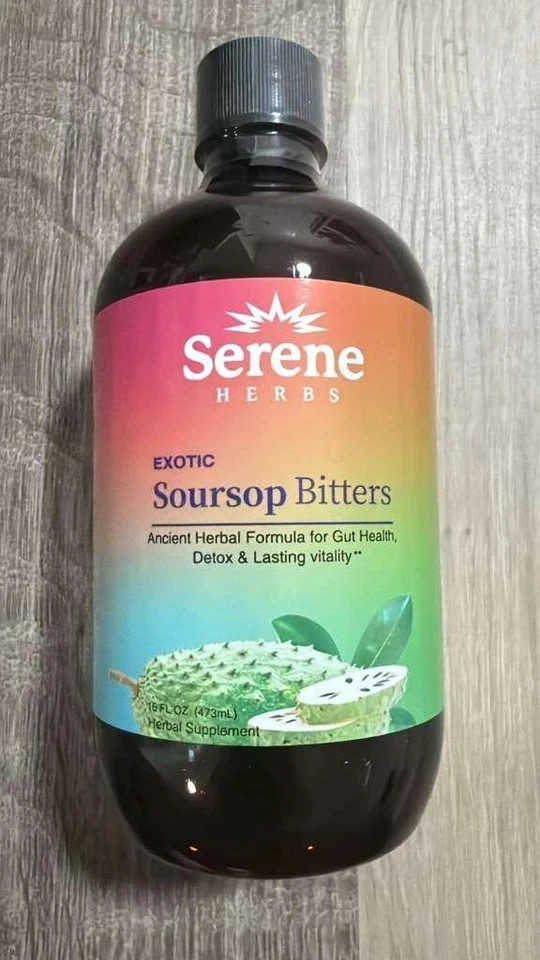 Soursop Bitters Pure 16 oz 100% Natural Exotic Organic Detox Herbs EXP 5/4/28
