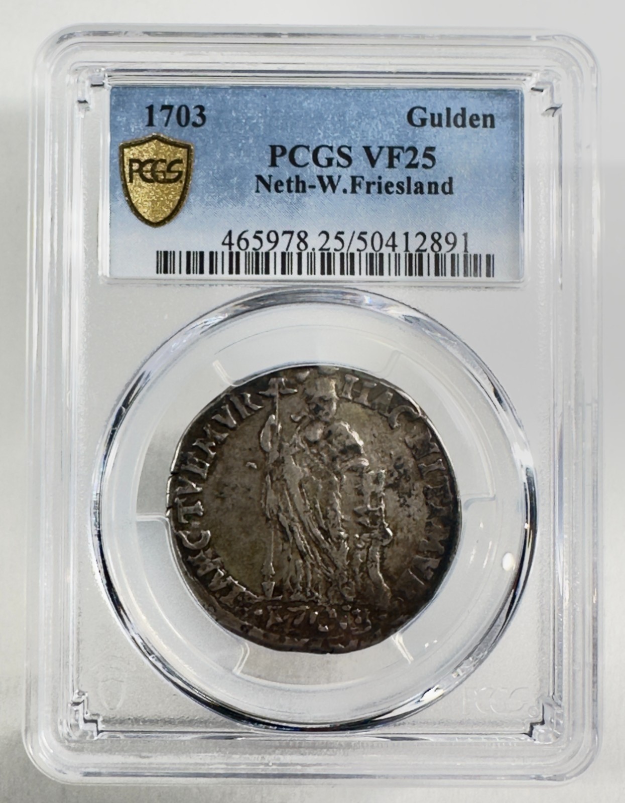 1703 Netherlands West Friesland Silver 1 Gulden PCGS VF25 KM#97