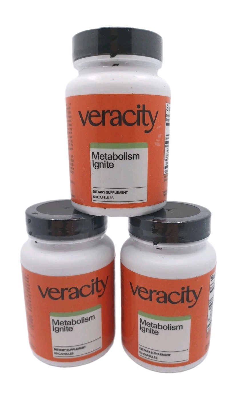 3 PACK Metabolism Ignite Helps to Reduce Appetite Cravings 180ct NEW SEALED 1/27