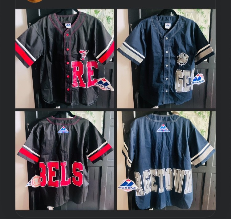 NWT Vintage 90s Apex One 2 Button Up Jerseys UNLV Rebels Georgetown Hoyas S/M