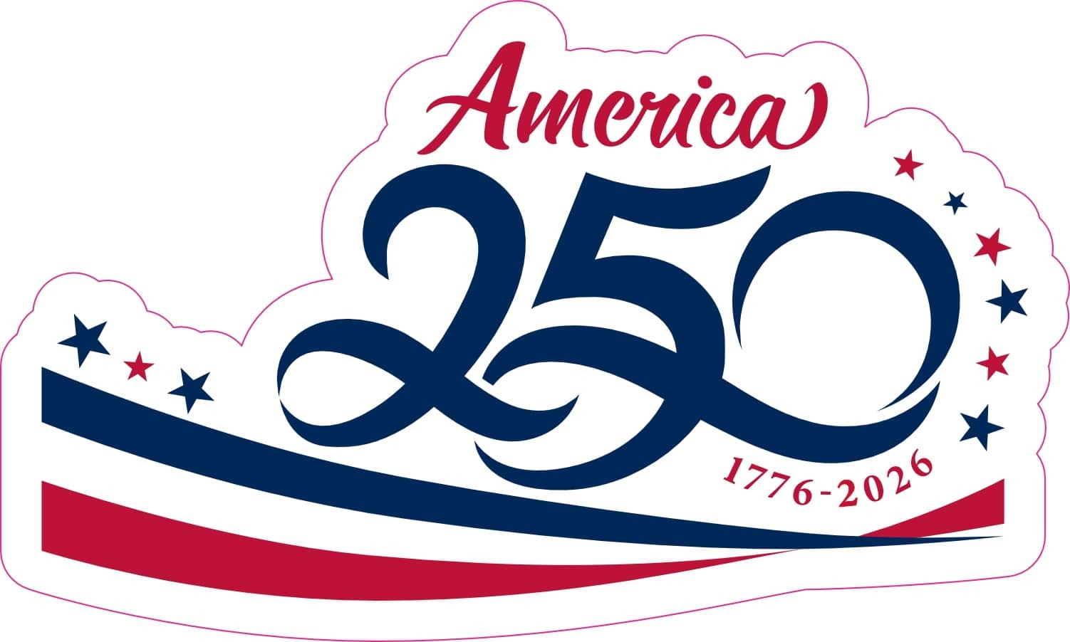 StickerTalk America 250 Semiquincentennial USA Patriotic Vinyl Sticker 5x3