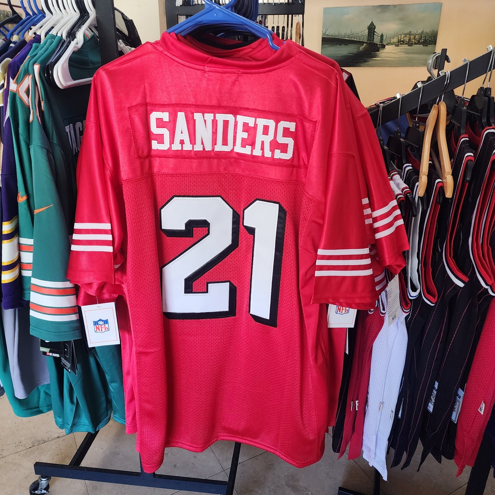 VINTAGE Deion Sanders Jersey Throwback Red San Francisco 49ers - MENS 2XL VINTAGE Deion Sanders Jersey Throwback Red San Francisco 49ers - MENS 2XL