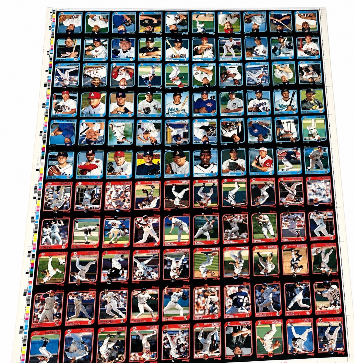 1997 Bowman Baseball Uncut Sheet Griffey Jr Andruw Jones RC Chipper Boggs