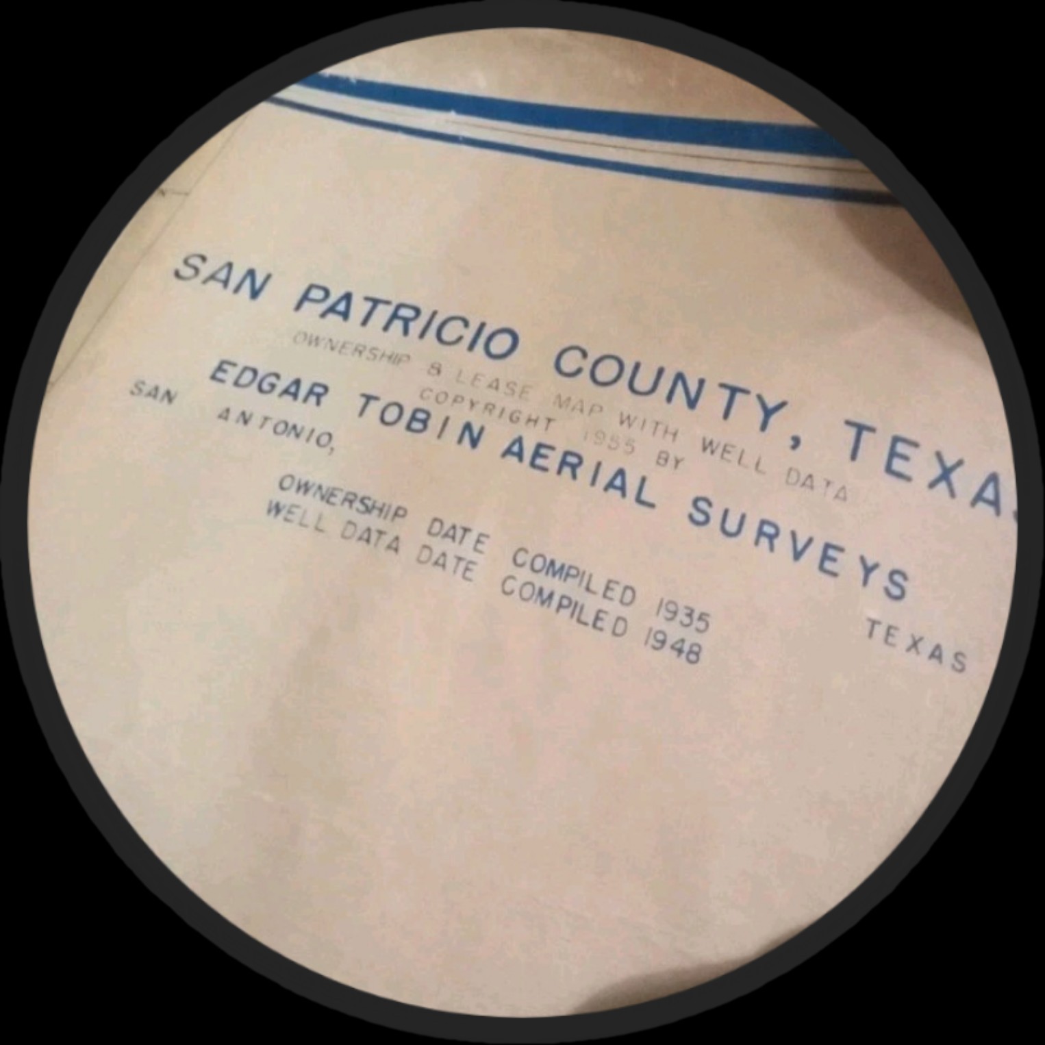 Rare 1930s Tobin Oil Map — San Patricio County TX, Plymouth Field Discovery...