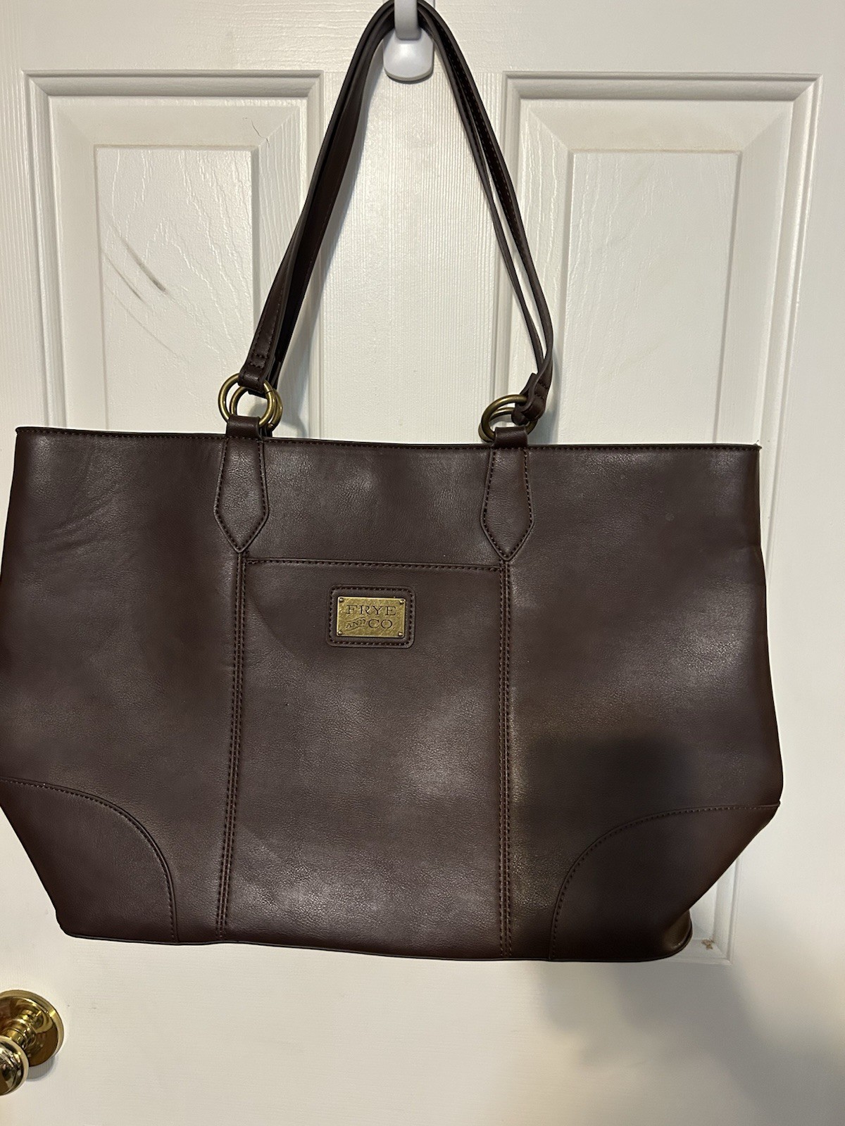 Dark Brown Leather Tote Bag By The Frye Company Excellent Condition