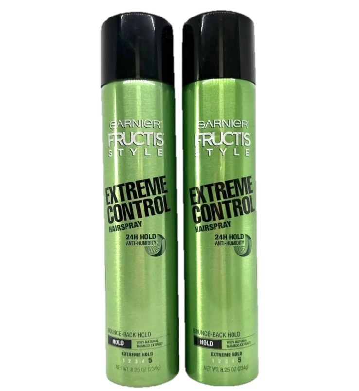 2 Garnier Fructis Style Anti-Humidity Hairspray Extreme Control #5 Hold 8.25 Oz 2 Garnier Fructis Style Anti-Humidity Hairspray Extreme Control #5 Hold 8.25 Oz