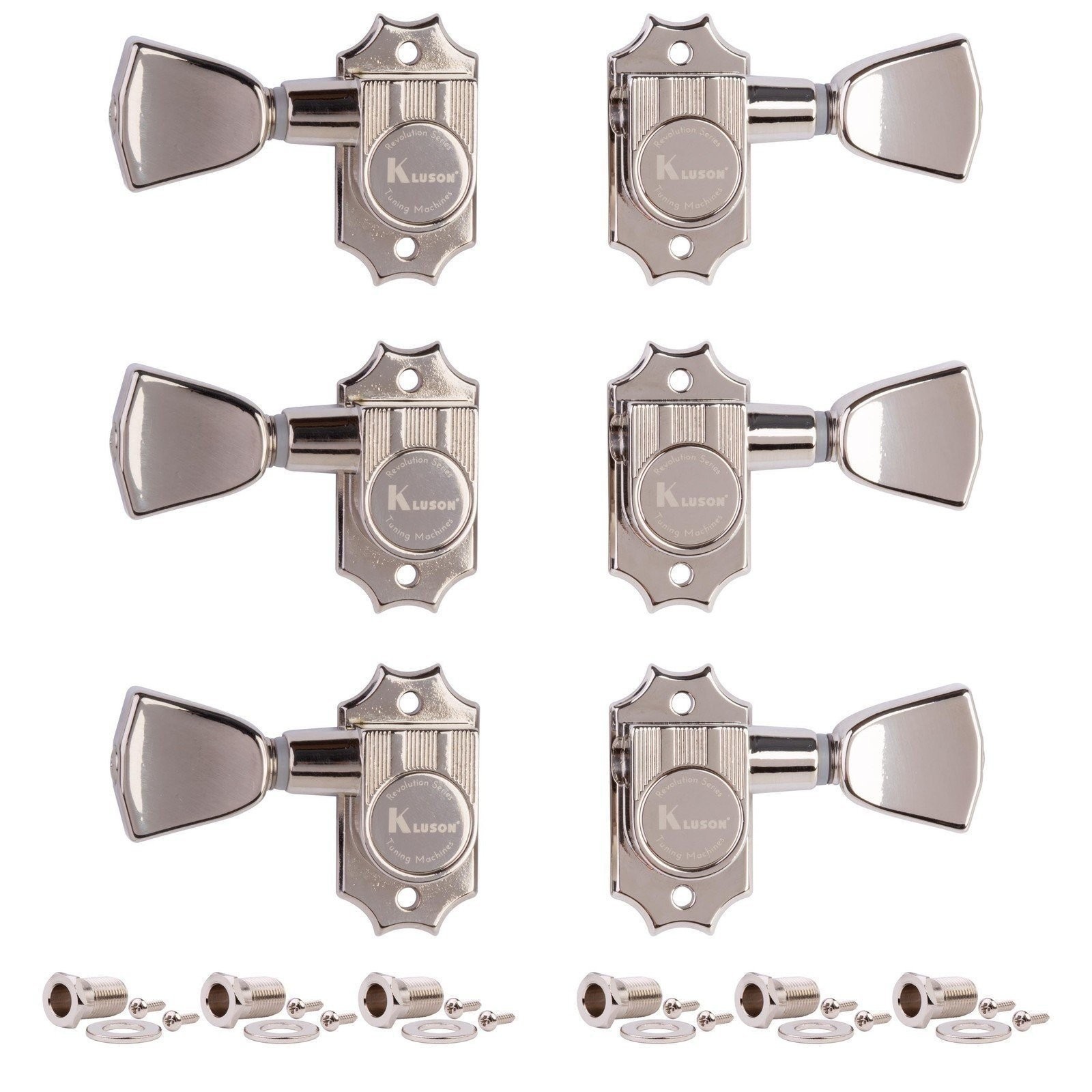 Kluson 3+3 Revolution Series G-Mount Tuners, Nickel