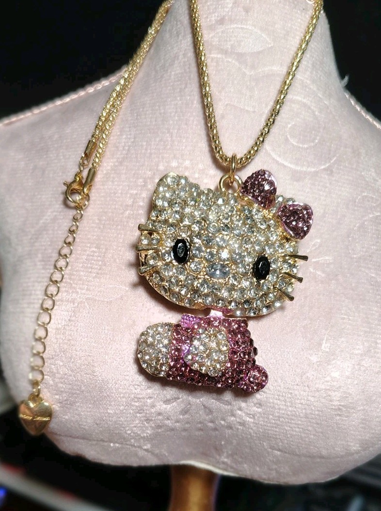 Betsey Johnson Multi-colored Hello Kitty Cat Rhinestone Necklace Betsey Johnson Multi-colored Hello Kitty Cat Rhinestone Necklace
