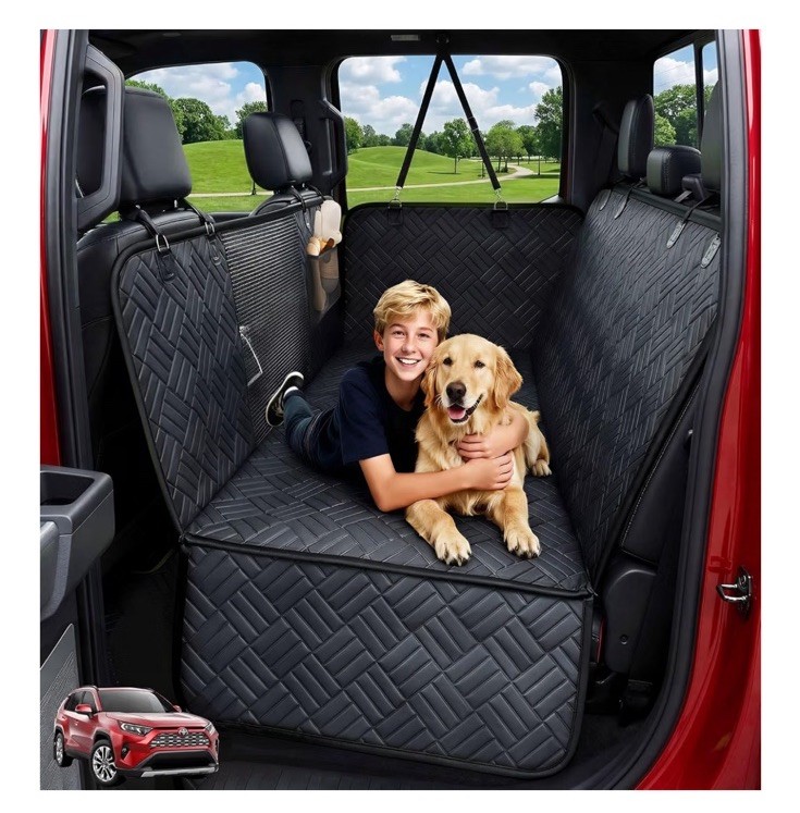 Hard Bottom Dog Car Seat Cover for Trucks SUVs (330lbs Capacity), Back Seat XXL