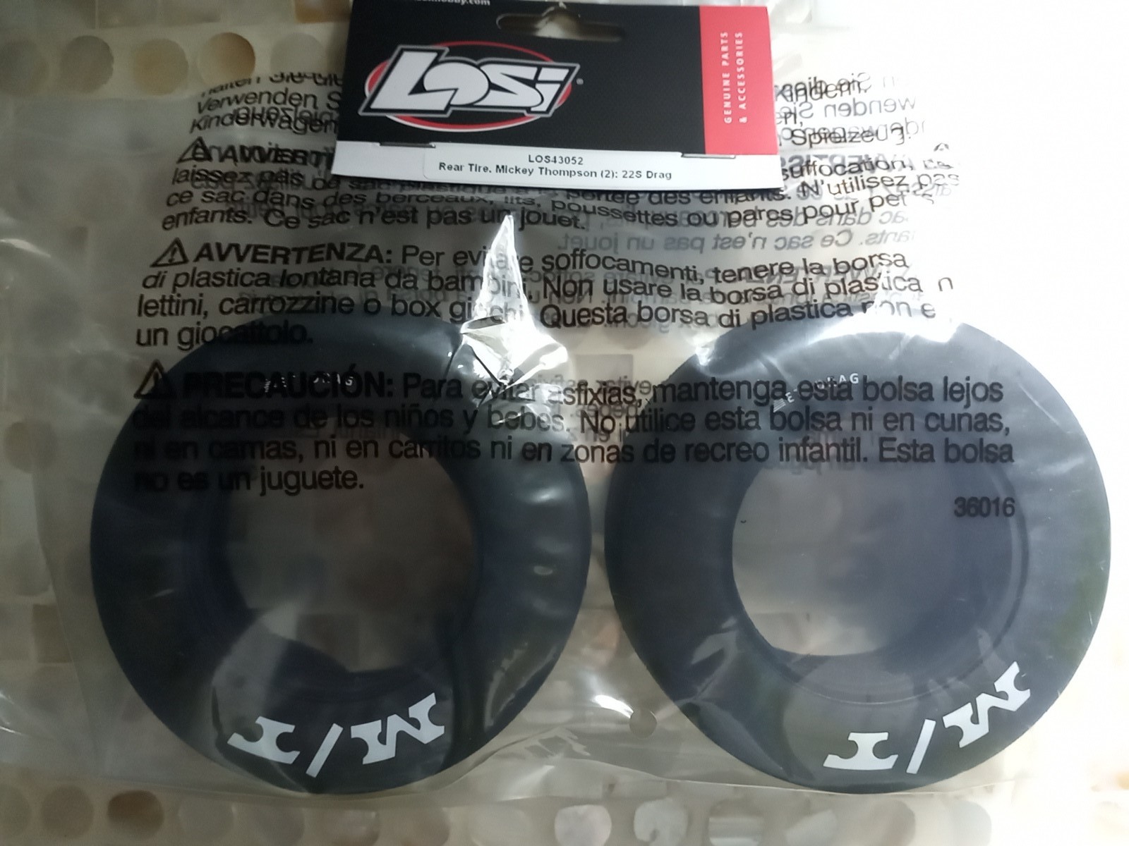 Losi 43052 Rear Tire Mickey Thompson: 22S Drag (2) R/C No Prep Drag Tires 