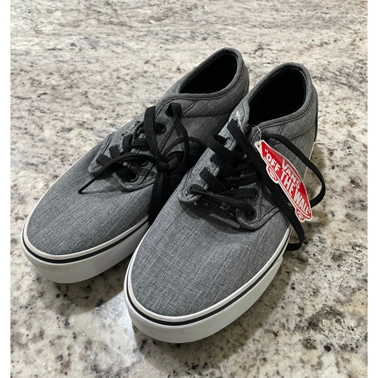 Vans Atwood Low Gray Chambray Skate Shoes Mens 9.0 VN000TUY721356