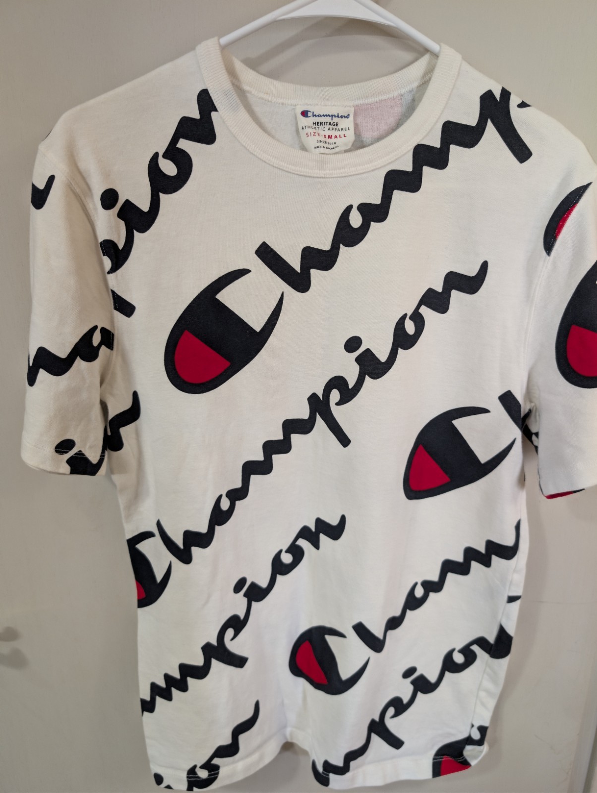 Vintage 90s Champion Shirt Heritage USA Script Spellout Logo Sports Size S Vintage 90s Champion Shirt Heritage USA Script Spellout Logo Sports Size S