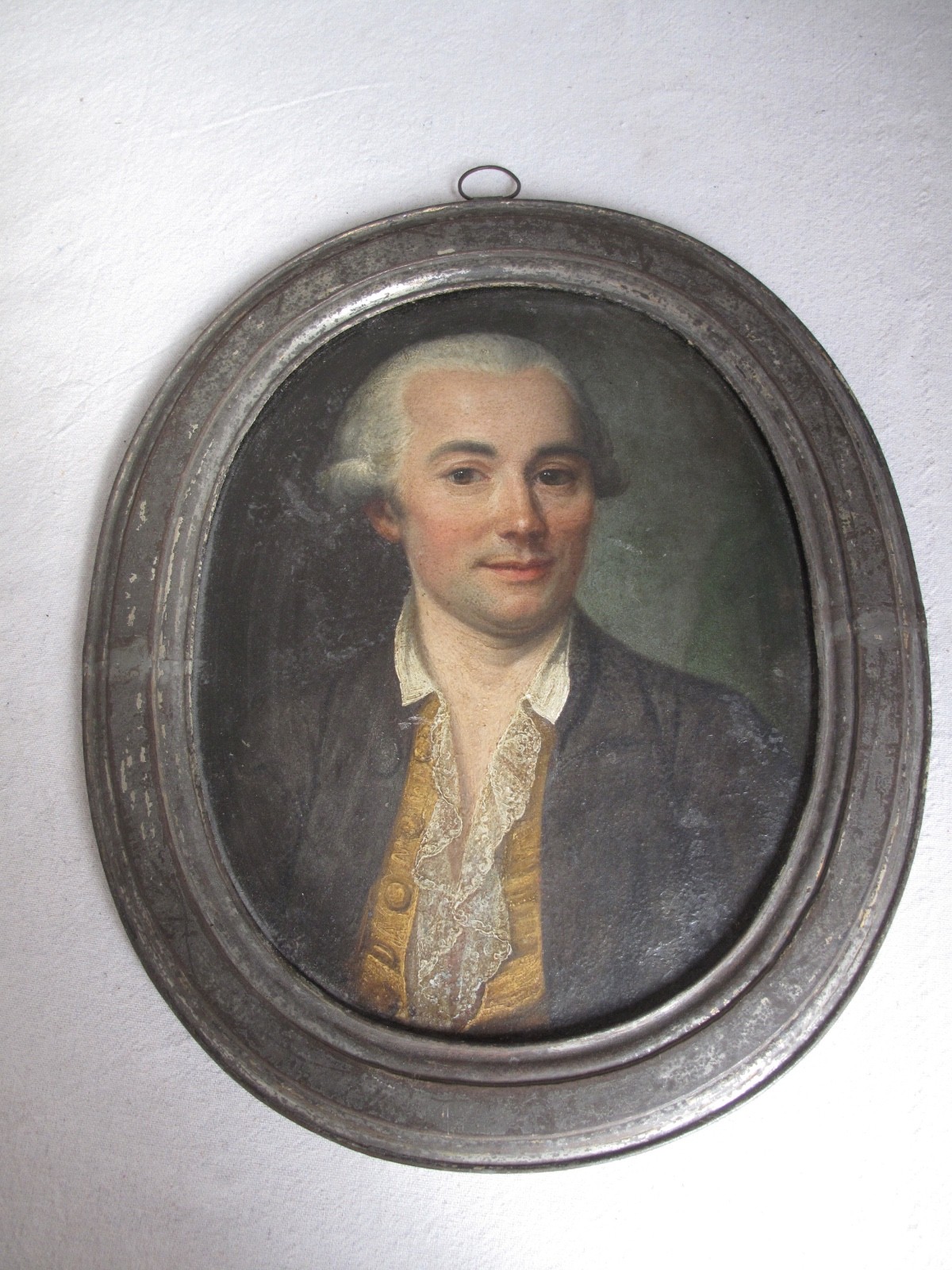 18thc. Antique Double Portrait Paintings Of  Aristocrat Men French or English