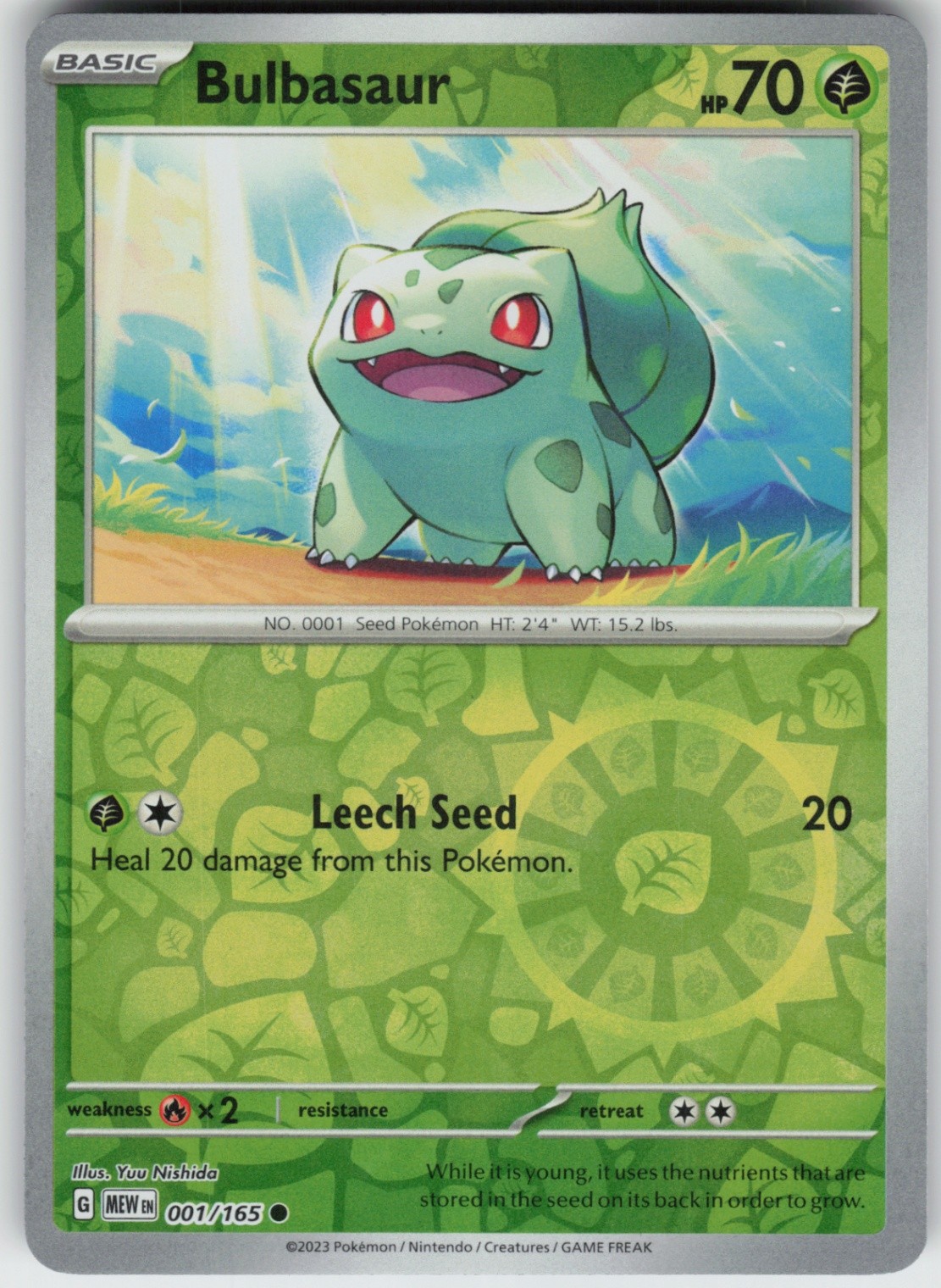 PO-01 Reverse Holo Bulbasaur - 001/165 Common SV: Scarlet & Violet 151 PO-01 Reverse Holo Bulbasaur - 001/165 Common SV: Scarlet & Violet 151