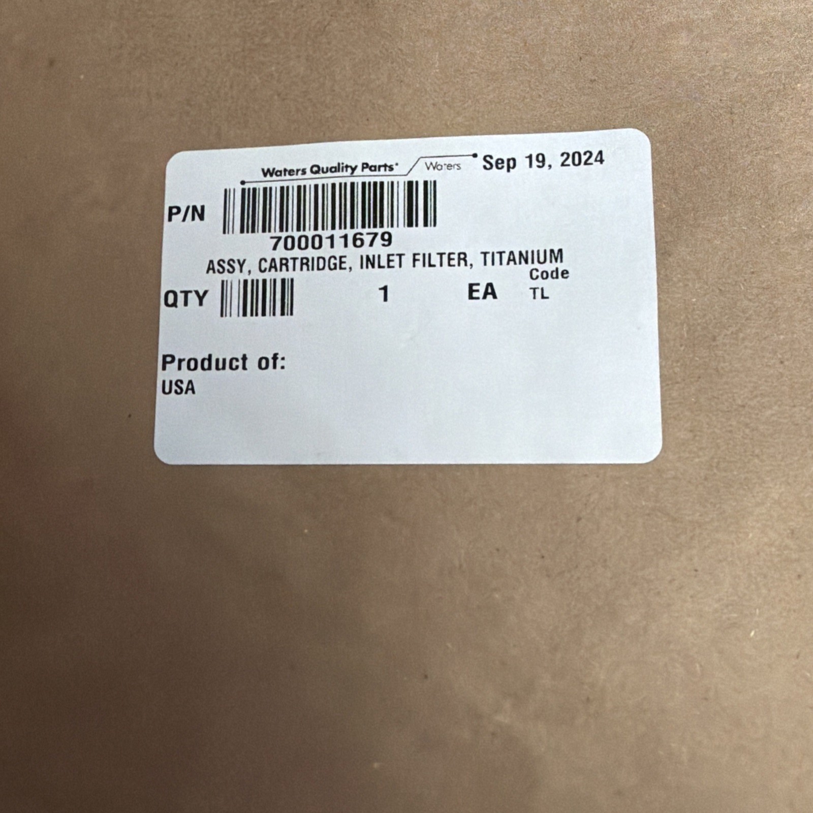New Waters ASSY, CARTRIDGE, INLET FILTER, TITANIUM - 700011679 New Waters ASSY, CARTRIDGE, INLET FILTER, TITANIUM - 700011679