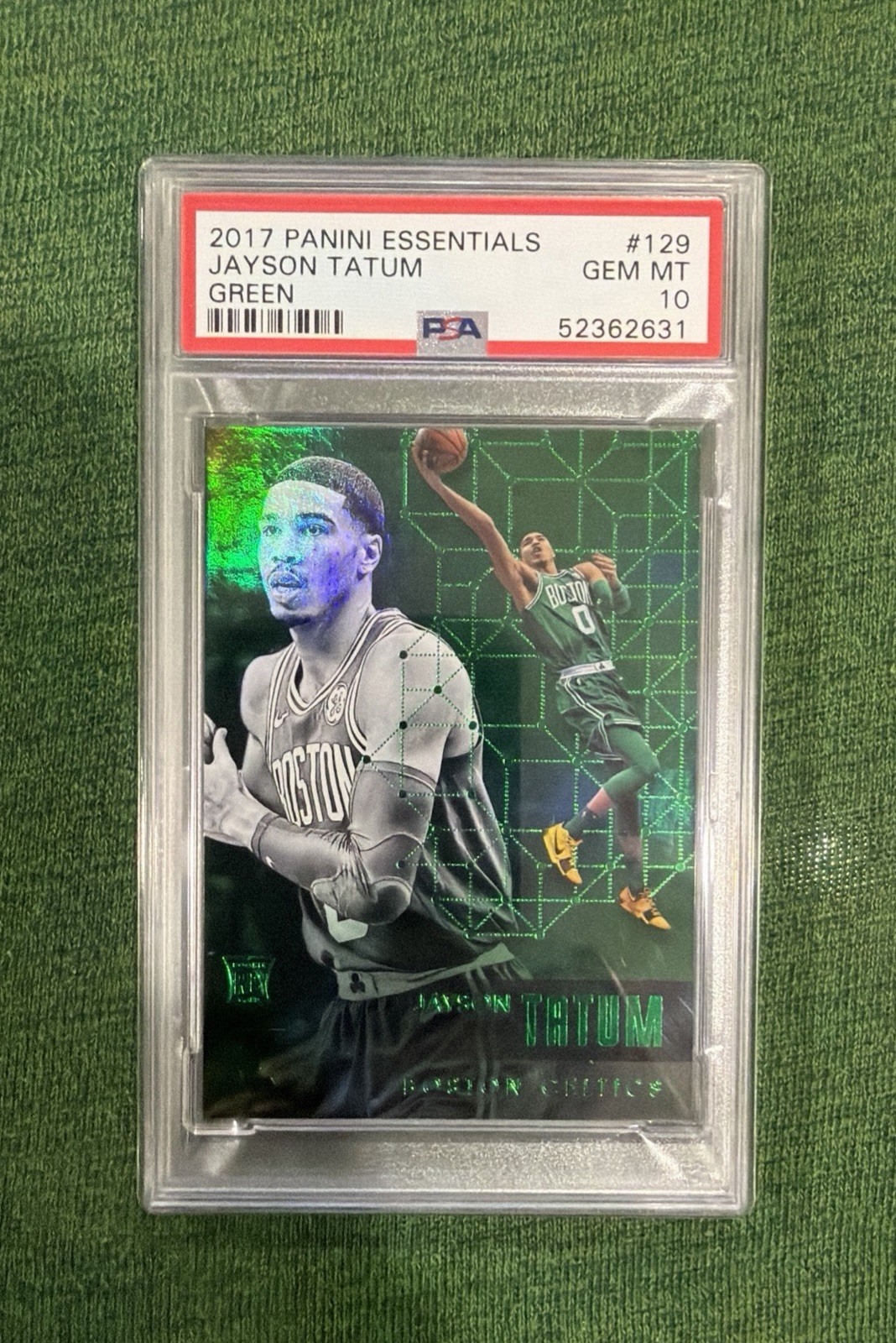 2017 Panini Essentials Jayson Tatum #129 Green  (RC) PSA 10 Gem Mt
