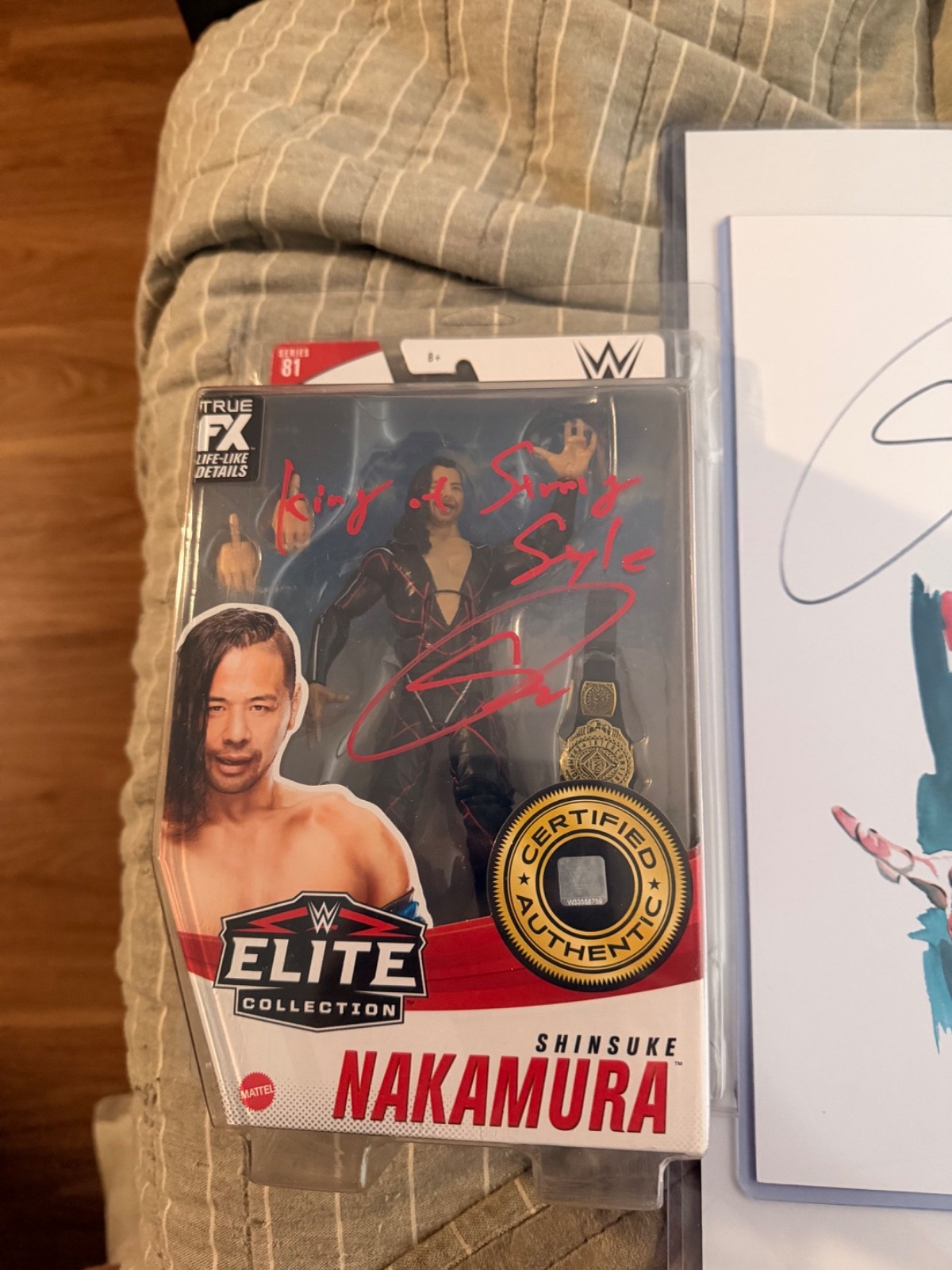 SHINSUKE NAKAMURA SIGNED/INSCRIBED ELITE AND 11x14 schamberger (both jsa)