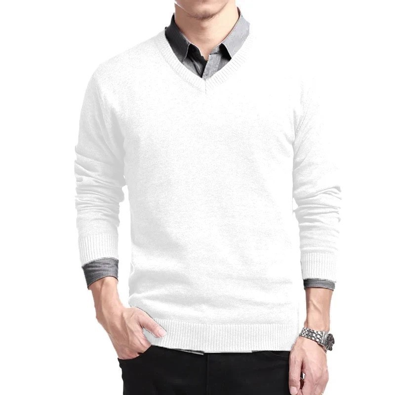Men's Long Sleeve V Neck Sweater Casual Knitwear Classic Spring Winter Pullover Men's Long Sleeve V Neck Sweater Casual Knitwear Classic Spring Winter Pullover